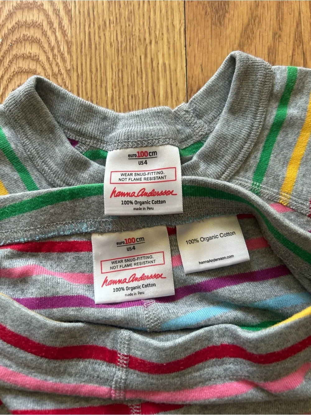 Hanna Andersson Gray Stripe Pajama Set EUC Size 100/US4